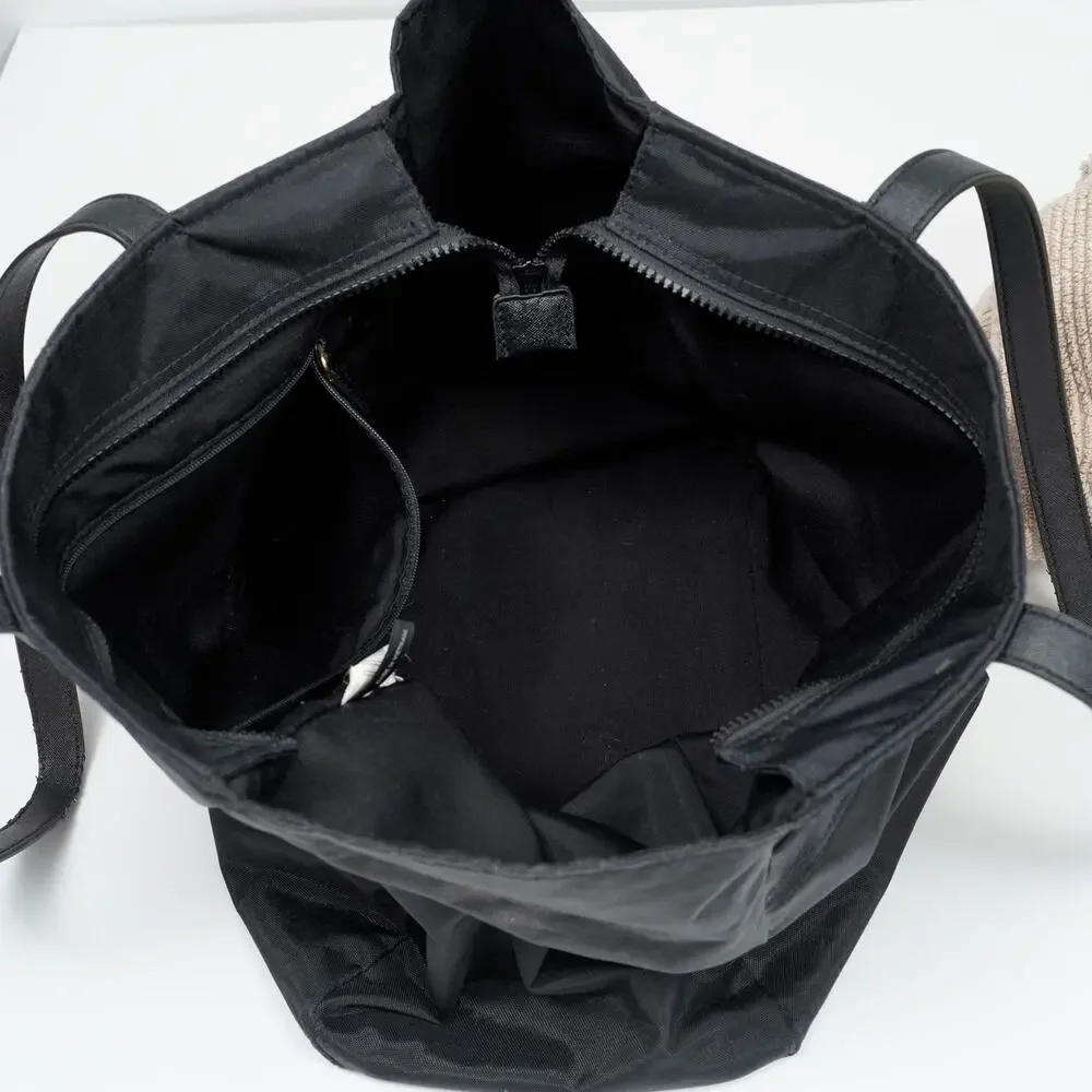 Marc Jacobs Collegiate Nylon Tote Bag Black Large Shoulder Bag Fair Condition